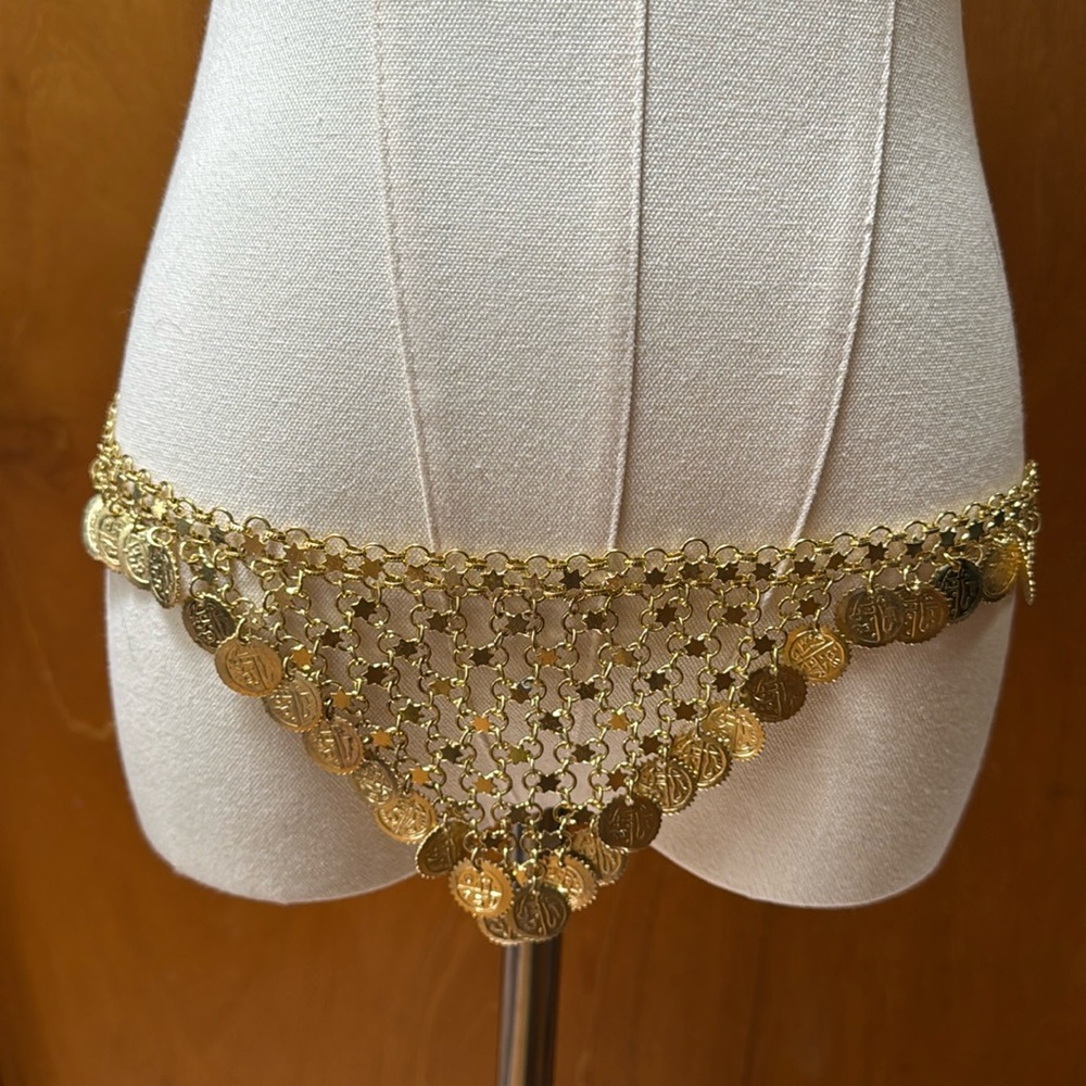 NWT P. Rajesh Goldtone coin belt